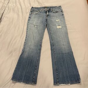 7 For All Mankind Blue Distressed Jeans